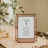 Carte de table de mariage élégante