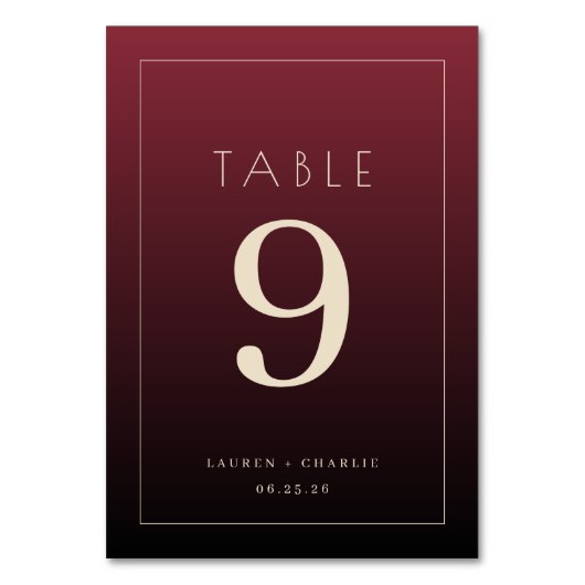 Carte de table de mariage élégante avec sérif de B (Par défaut)