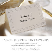 Carte de Table de Mariage Élégante Classique Vinta