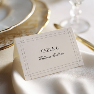 Carte de Table de Mariage Élégante Classique Vinta