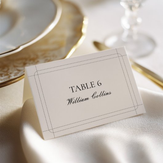 Carte de Table de Mariage Élégante Classique Vinta
