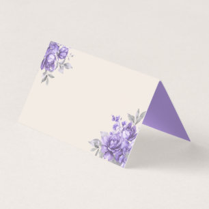 Carte de table de mariage élégante Fleur violet Vi