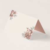 Carte de table de mariage élégante Fleurs dorées F (Back)