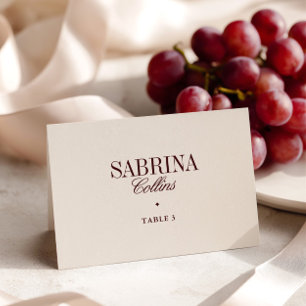 Carte de table de mariage élégante minimaliste ivo