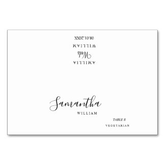 Carte de Table de Mariage Élégante Minimaliste | N