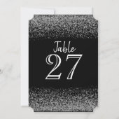 Carte de table de mariage élégante noir et blanc a (Dos)