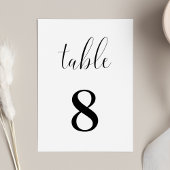 Carte de Table de Mariage Élégante Simple Minimali