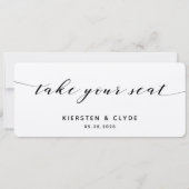 Carte de table de mariage en calligraphie noire (Dos)