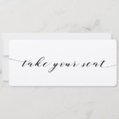 Carte de table de mariage en calligraphie noire (Devant)