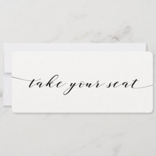 Carte de table de mariage en calligraphie noire