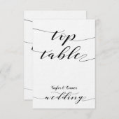 Carte de table de mariage en calligraphie rustique (Devant / Derrière)