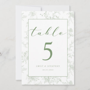 Carte de table de mariage en toile de fond florale
