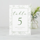 Carte de table de mariage en toile de fond florale (Debout devant)