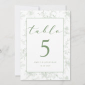 Carte de table de mariage en toile de fond florale (Dos)