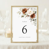 Carte de table de mariage en verdure et crème roui