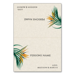 Carte de table de mariage Fancy Tropical Flowers 2