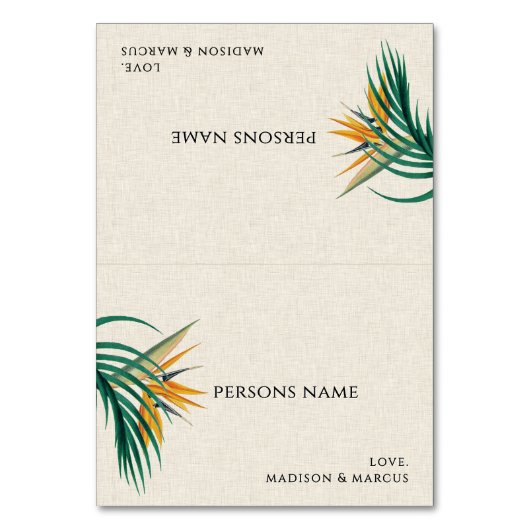 Carte de table de mariage Fancy Tropical Flowers 2 (Par défaut)