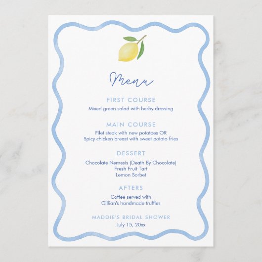 Carte de Table de Mariage Fête de Fiançailles Lign (Devant)