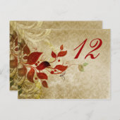 carte de table de mariage feuilles d'automne (Devant / Derrière)