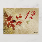 carte de table de mariage feuilles d'automne (Dos)