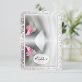 Carte de table de mariage Fleur de calla rose (Debout devant)