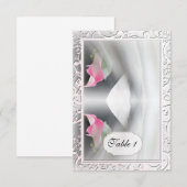 Carte de table de mariage Fleur de calla rose (Devant / Derrière)
