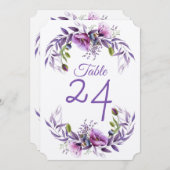 Carte de table de mariage Fleur de pavot lavande v (Devant / Derrière)