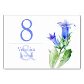 Carte de table de mariage fleur sauvage bleue Camp (Devant)