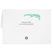 Carte de table de mariage - Fleurs turquoise (Dos Horizontal)
