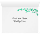 Carte de table de mariage - Fleurs turquoise (Intérieur Horizontal (Bas))