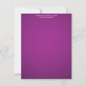 Carte de table de mariage flocon de neige violet g (Dos)