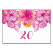 Carte de table de Mariage floral Hibiscus brossé (Devant)