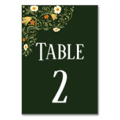 Carte de table de mariage floral vert (Dos)