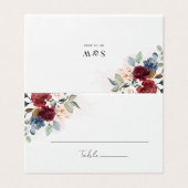 Carte de table de mariage florale (Outside Unfolded)