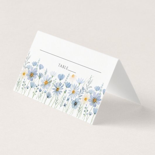 Carte de table de mariage florale à fleurs sauvage (Front)