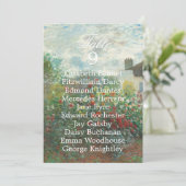 Carte de table de mariage florale d'art de Monet (Debout devant)