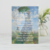 Carte de table de mariage florale d'art de Monet (Debout devant)