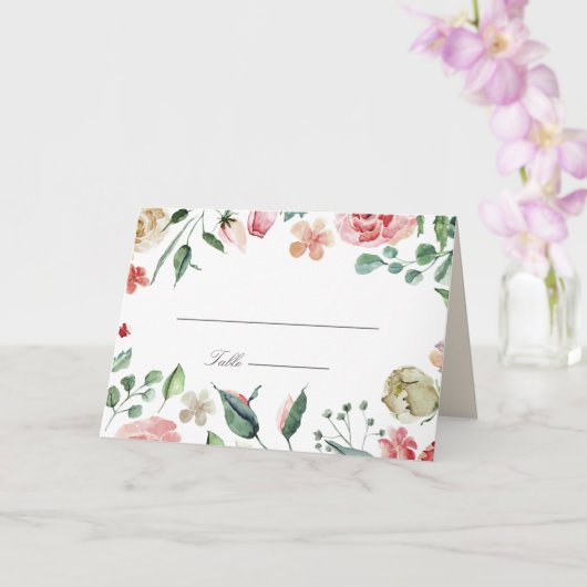 Carte de table de mariage florale de printemps Mid (Orchidée)
