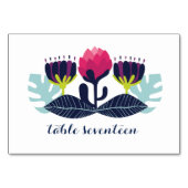 Carte de table de mariage florale funky (Dos)