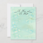 Carte de table de mariage florale Myosotis (Dos)