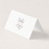 Carte de table de mariage florale or blanc violet (Back)