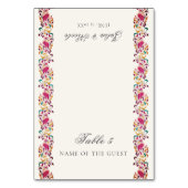 Carte de table de mariage florale perle romantique (Par défaut)