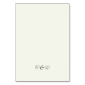 Carte de table de mariage florale pour les mariés (Dos)