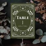 Carte de table de Mariage gothique Tarot Vintage o<br><div class="desc">Design mariage moderne et élégant, inspiré d'une carte de tarot. Les articles sont imprimés exactement comme ils apparaissent sur votre écran lorsque vous ajoutez au panier, donc personnalisez et ajoutez chaque numéro de table dont vous avez besoin à votre panier individuellement. Objets correspondants dans notre boutique pour un thème de...</div>
