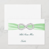 Carte de table de mariage Green Diamond Infinity (Devant / Derrière)