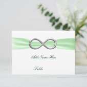 Carte de table de mariage Green Infinity (Debout devant)