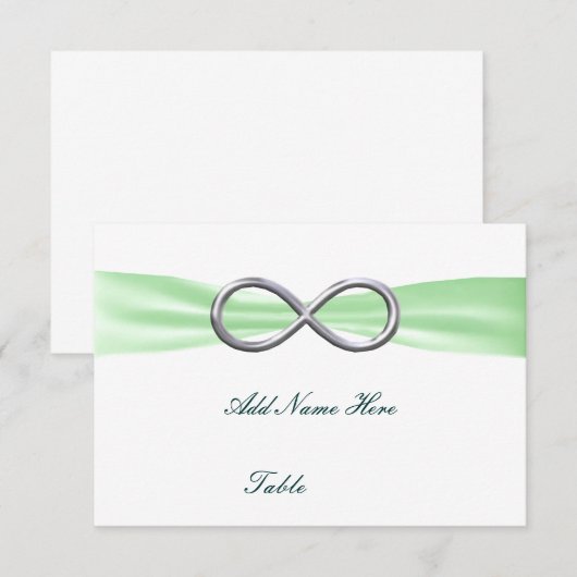 Carte de table de mariage Green Infinity (Devant / Derrière)