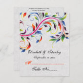 Carte de table de mariage grise avec feuille de dé (Devant / Derrière)