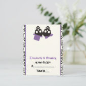 Carte de table de mariage Halloween crânes élégant (Debout devant)