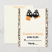 Carte de table de mariage Halloween crânes élégant (Devant / Derrière)